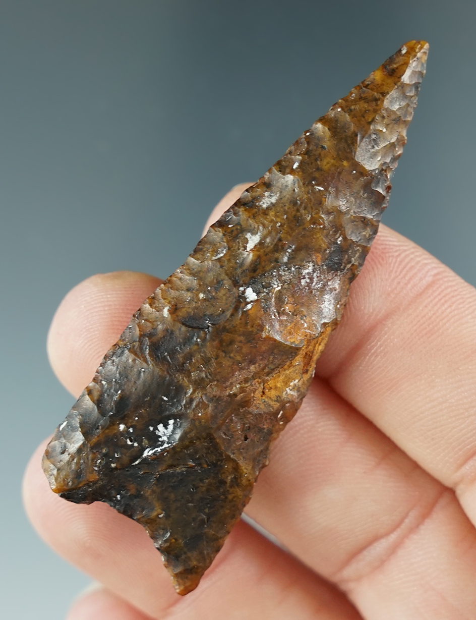 Beautiful river patina on this 2 3/8" Suwanee point found in Georgia.