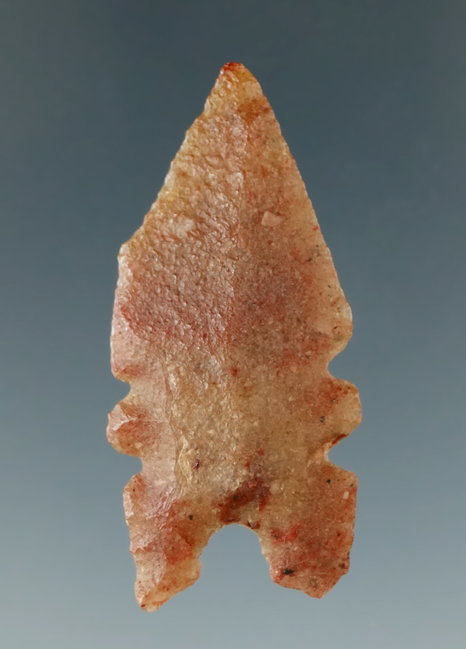 Uniquely styled 1 11/16" double Sidenotch arrow point made from agate found in Utah.