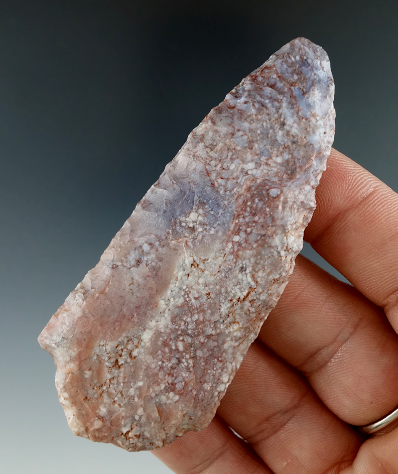 3 1/8" Knife with an anciently salvage base made from beautiful material found in Utah.