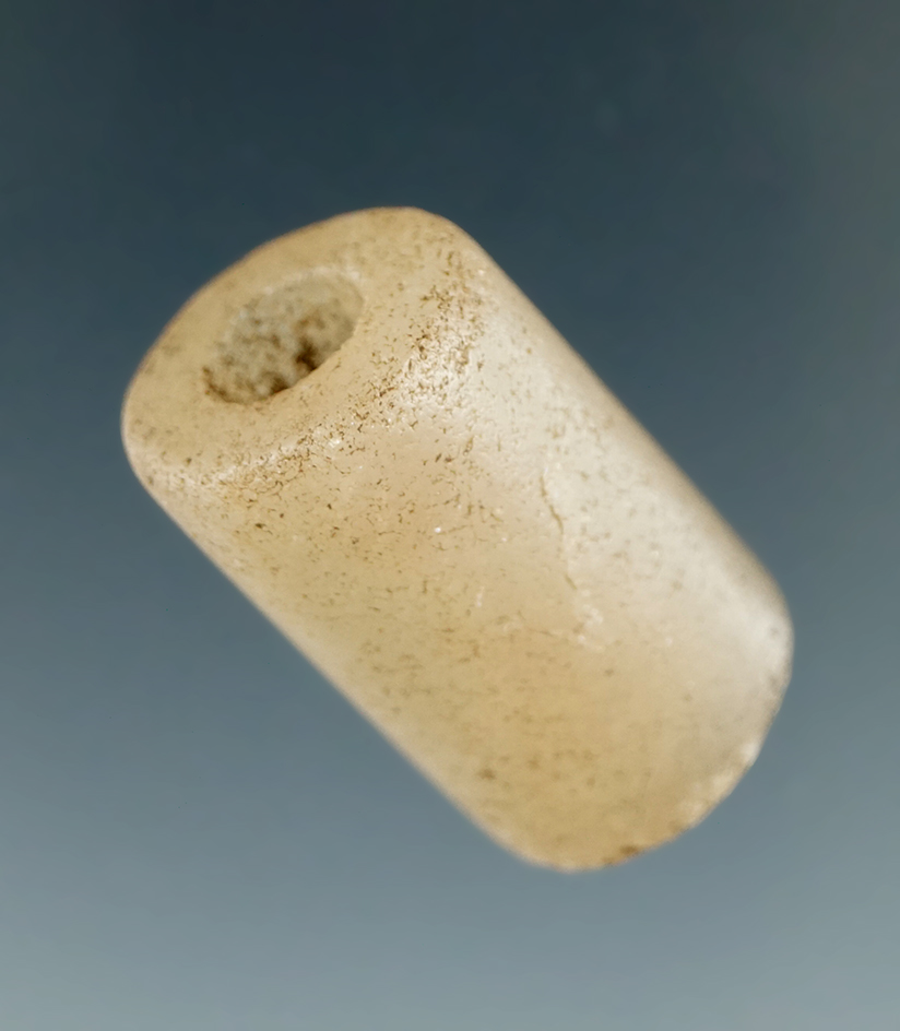 Large 1 1/8" bead made from highly translucent agate that was Flint drilled found in Utah.
