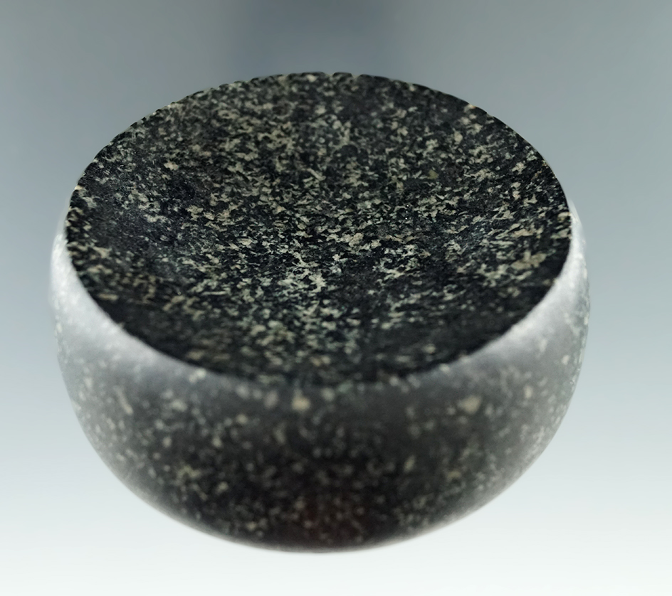 2 7/8" diameter double cupped Discoidal in excellent condition. Cahokia style. Found in Illinois