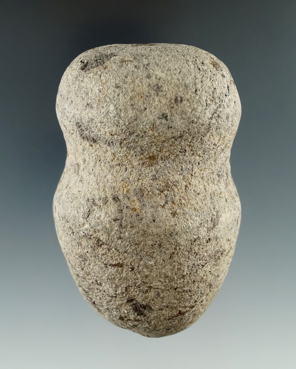 3 3/8" long 3/4 Grooved Hammerstone that is very well made and nicely styled found in Ohio.