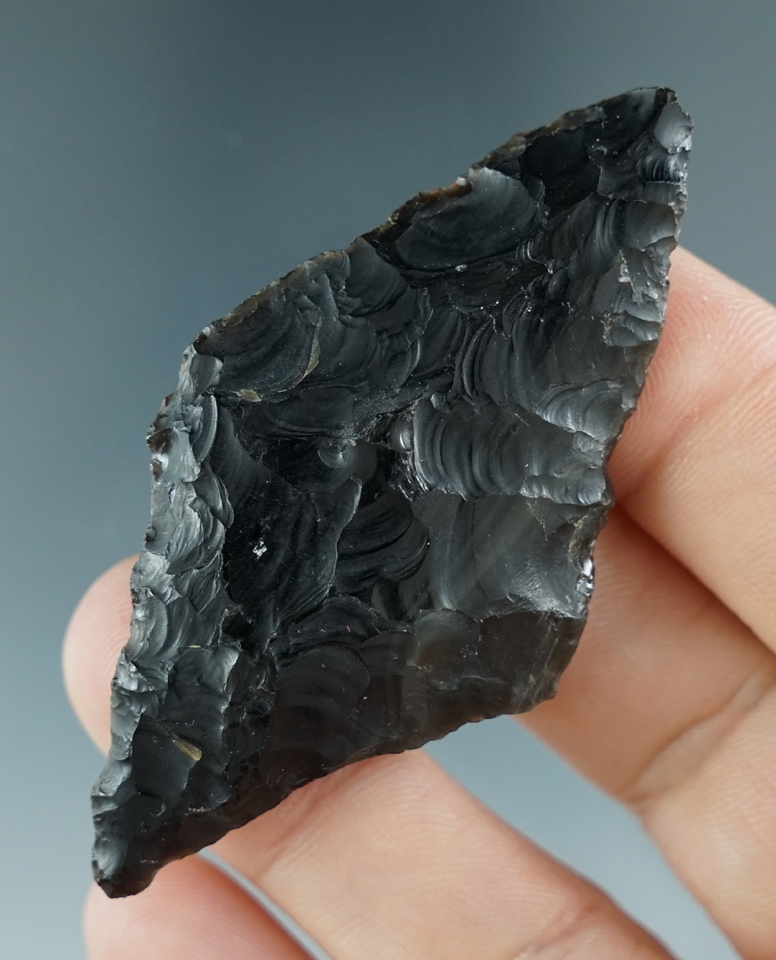 2 9/16" Obsidian Vandenberg found in Death Valley on the Nevada side.Pictured in Overstreet #9