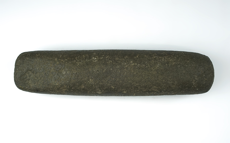 8 7/8" long Hardstone Roller Pestle found by James Young near Lucasville, Scioto Co., Ohio.