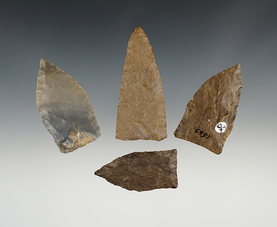 Set of 4 Kentucky and Tennessee Copena points in good condition. The largest is 2 5/8".