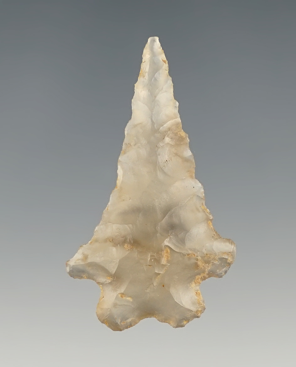 1 9/16" Bifurcated point found by David Huff in Green Valley, Virginia in 1982.