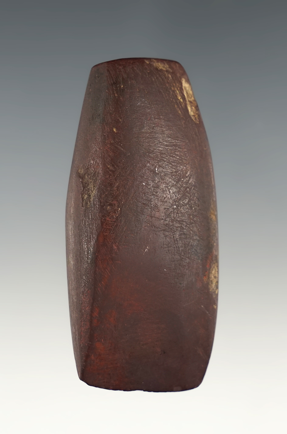 Nicely made 2 7/16" Hematite Celt found in Athens Co., Ohio. Ex Wehrle collection.