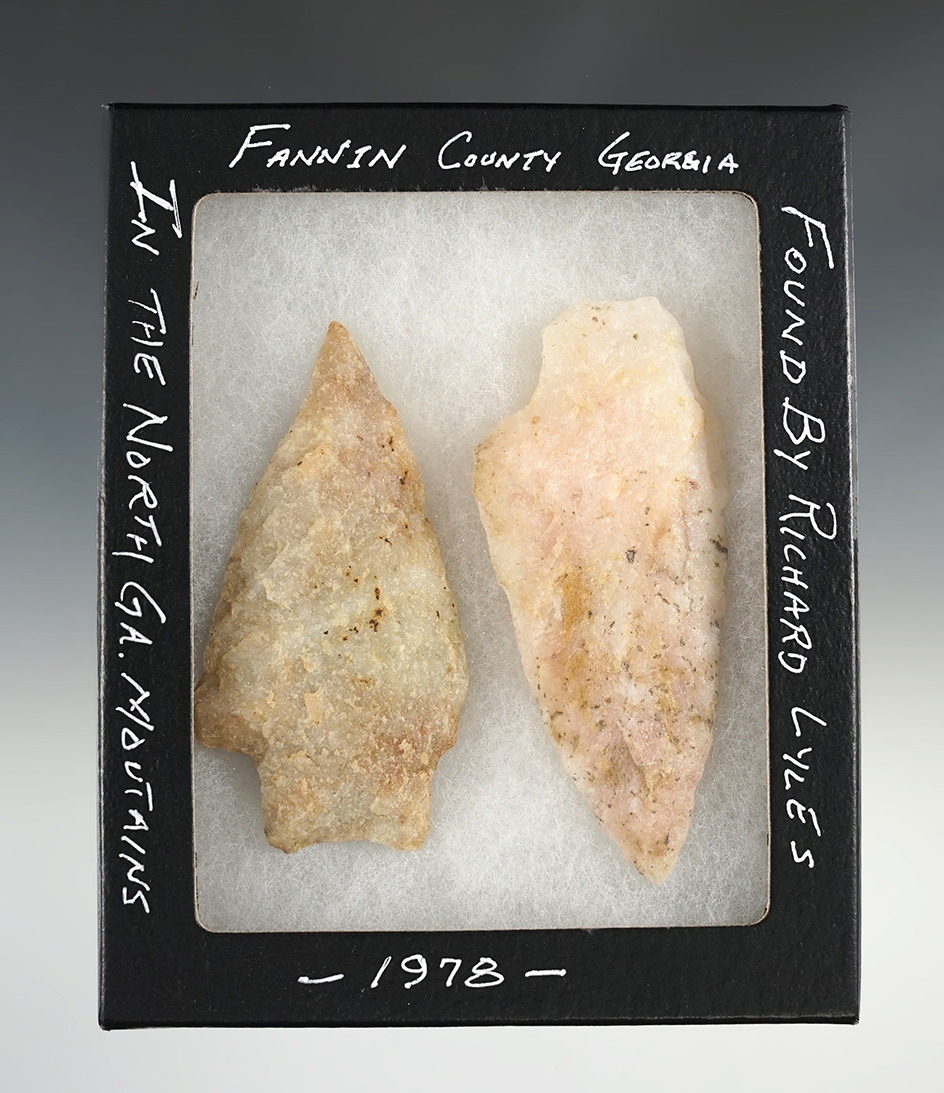 Pair of points found by Richard Lyles in the North Georgia Mountains - The largest is 3 5/8".