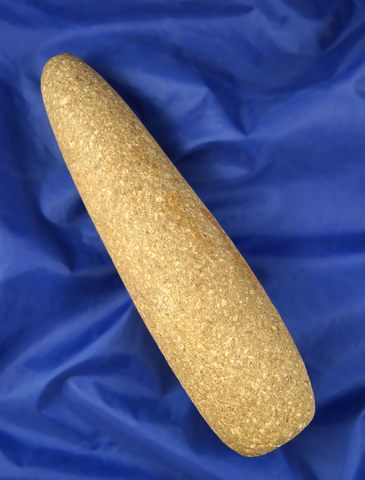 Tapered Pestle that is nicely styled and symmetrical, 9" L. Found near the Columbia River.