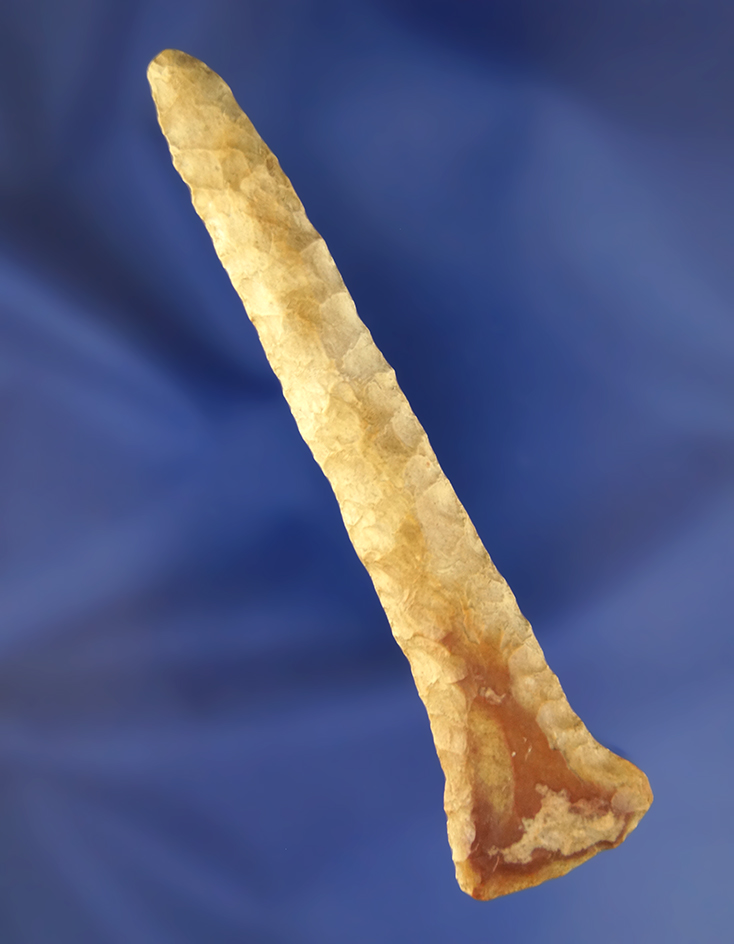 Large Columbia River Drill that is 4" long made from tan Jasper found near the Dalles area