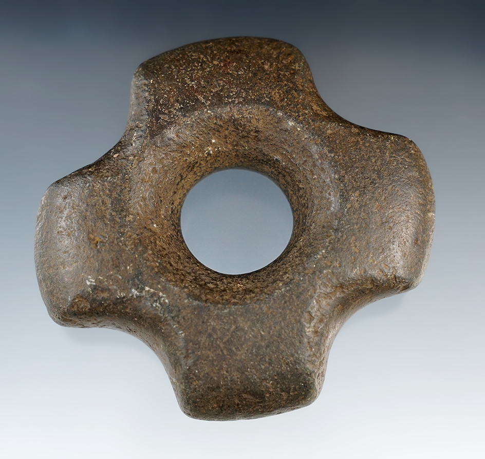 3 1/4" diameter Inca War Club Head. Found in Peru.