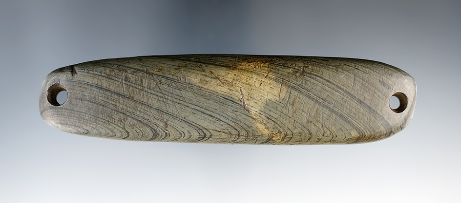 5 3/4" Bar Gorget found in Seneca Co., Ohio.