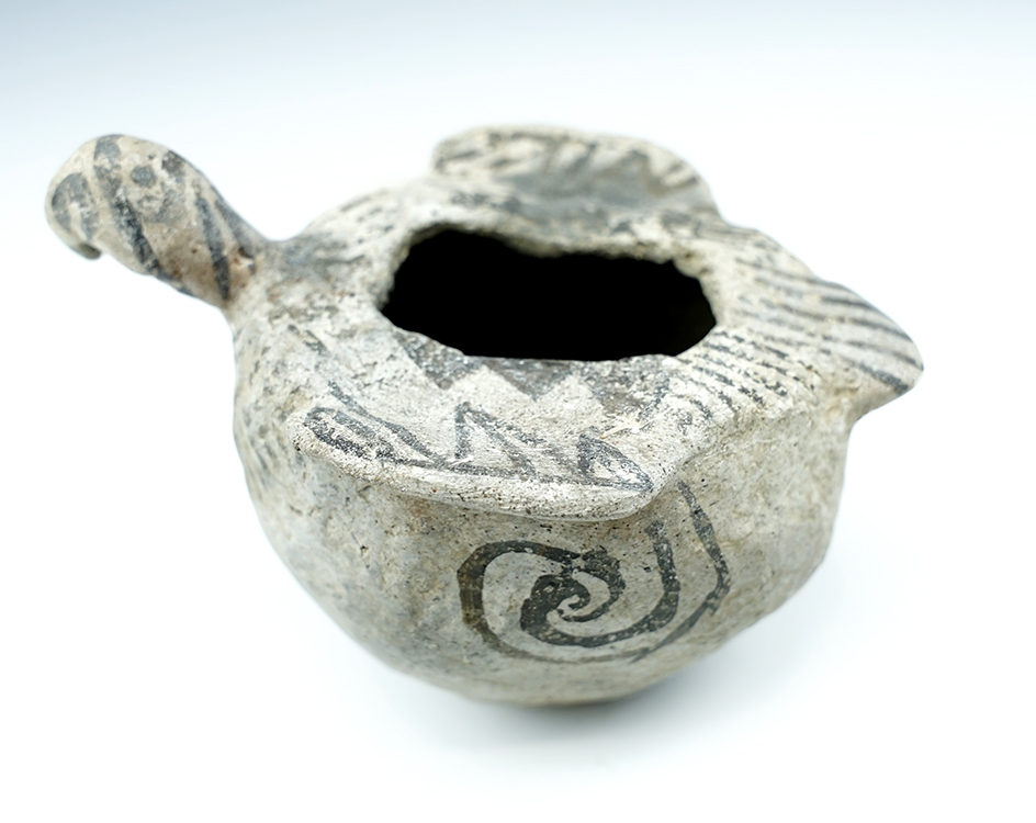 4 3/8" Anasazi turkey effigy pottery vessel, New Mexico.