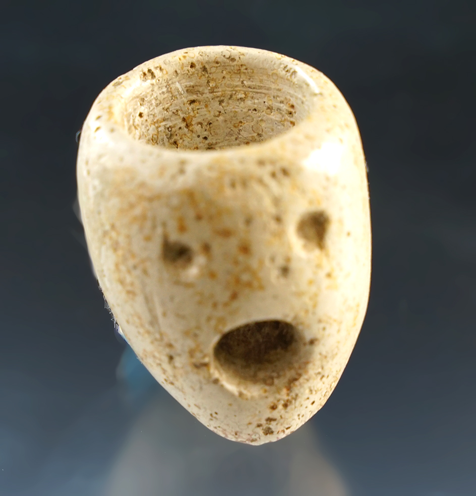 1 15/16" Pipestone human effigy pipe, Ohio. Bennett COA.