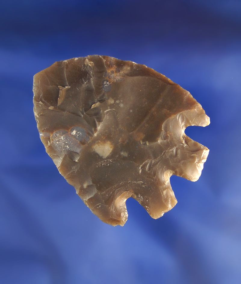 2 5/16" Montell point found in Texas made from beautiful rootbeer colored Flint.