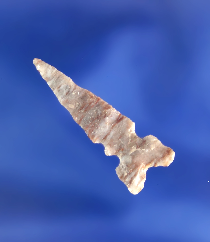 Well flaked 1 1/16" triple sidenotch arrowhead found in the Arizona area.