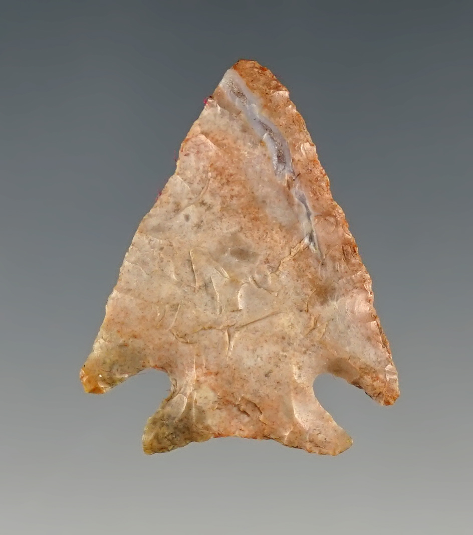 Colorful and well made 1 1/8" Pelican Lake found in Milan, Missouri. Ex. Steve McCabe.