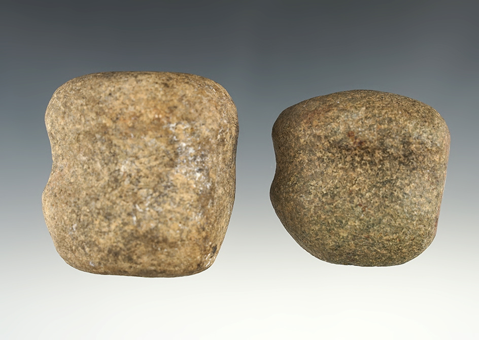 Pair of Ohio Hammerstones in great condition. The largest is 2 3/8".