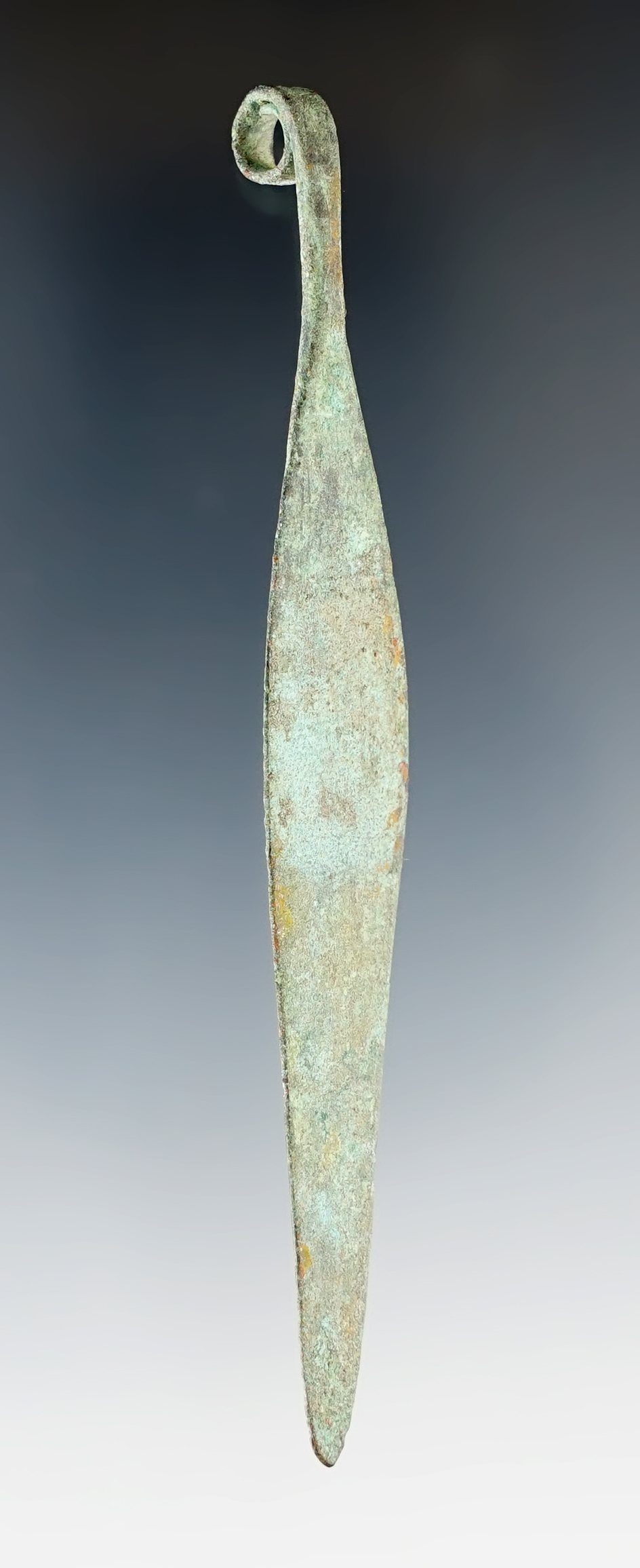 Fine 3 13/16" Roman Bronze Spearpoint Pendant.