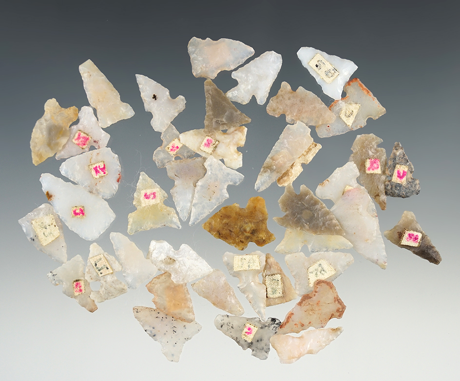 Set of 40 points found in 1952 by Melvin Diem in New Mexico. The largest is 15/16".