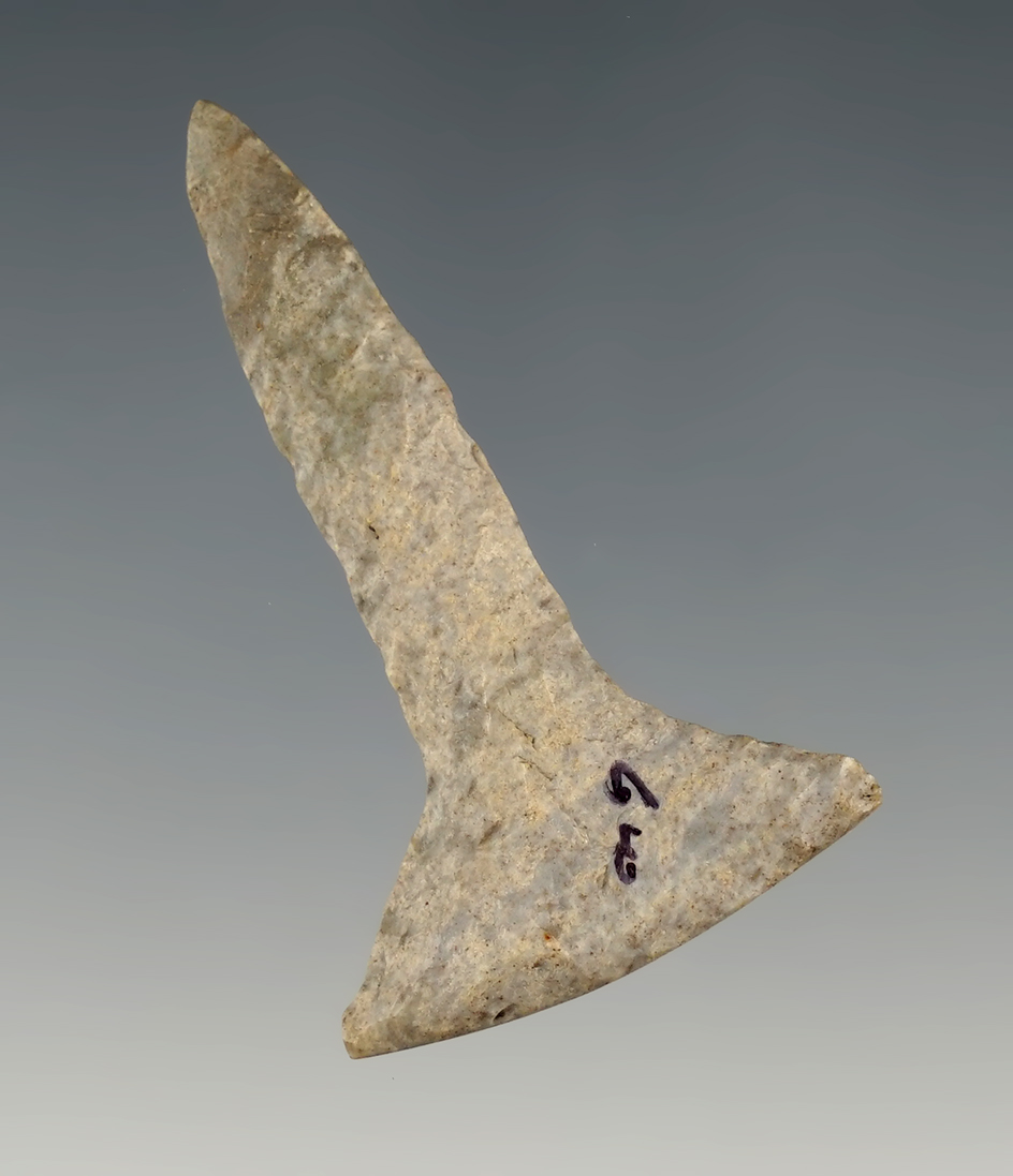 1 7/8" Archaic Drill found in the Midwestern U.S. Heavy ancient grinding the basal area.