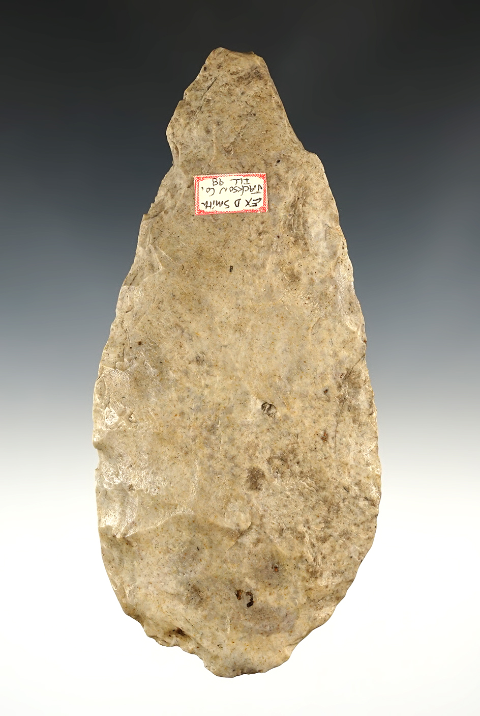 6 1/2" Millcreek chert Hoe found in Jackson County Illinois. Ex. D. Smith.