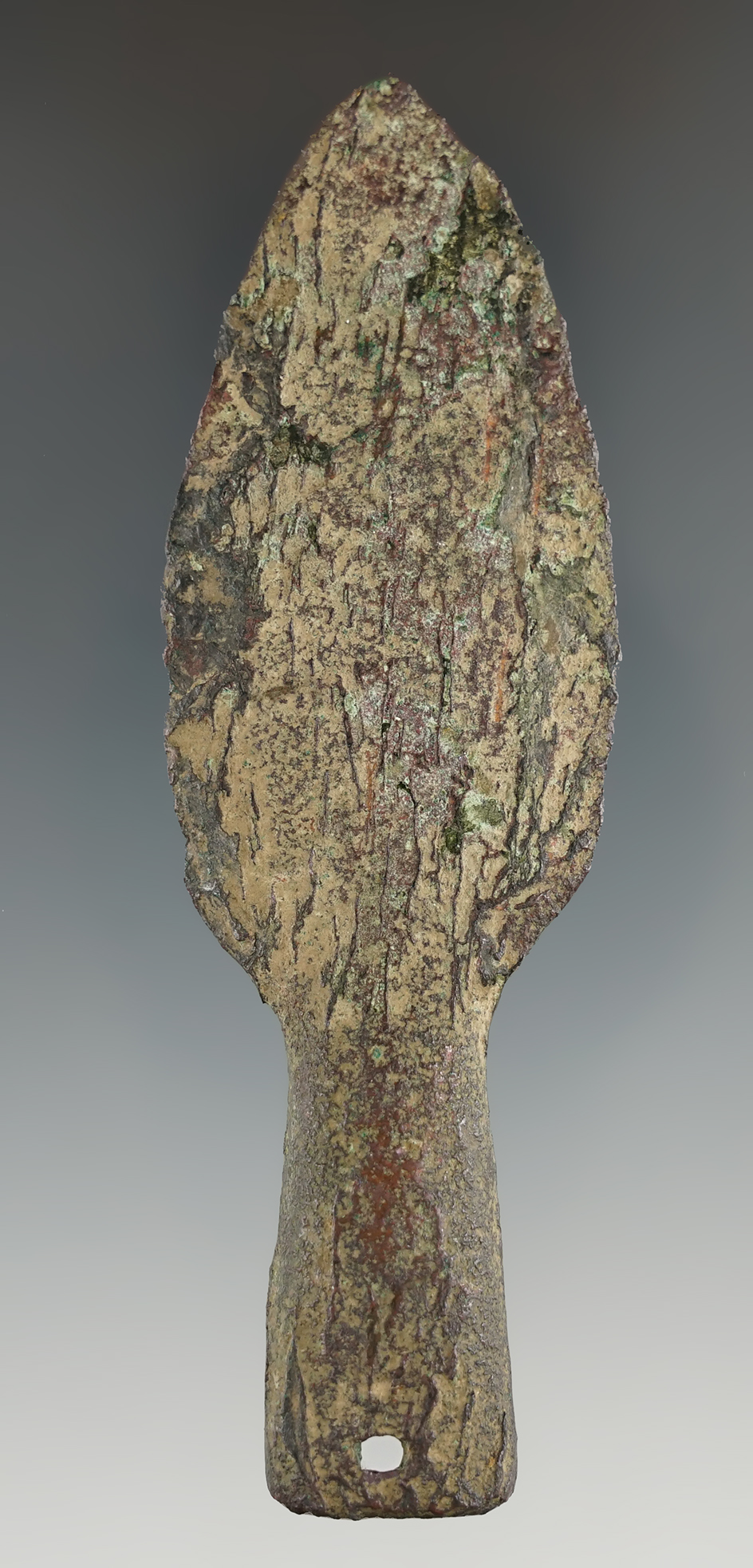 Rare! 4 1/4" Socketed copper spear from the Old Copper Culture found in Michigan.