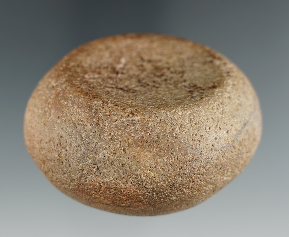 2 1/2" Diameter nicely polished Double Cupped Discoidal made from quartz, found in Missouri.