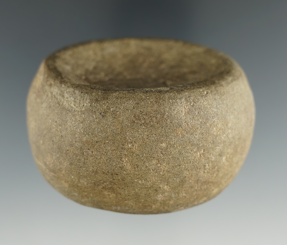 2 5/8" Double Cupped Discoidal found in Ross Co., Ohio. Ex. Donald McBeth, D. Bowman, Augur.