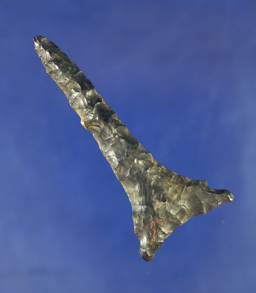 2 9/16" rare style Meadowood drill in excellent condition made from Coshocton Flint found in Ohio.