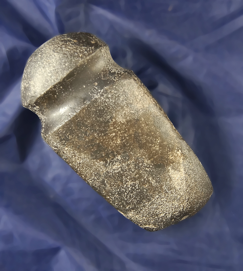 6 3/8" Full Grooved Hohokam Axe with heavy use polish to bit area, found in Arizona.