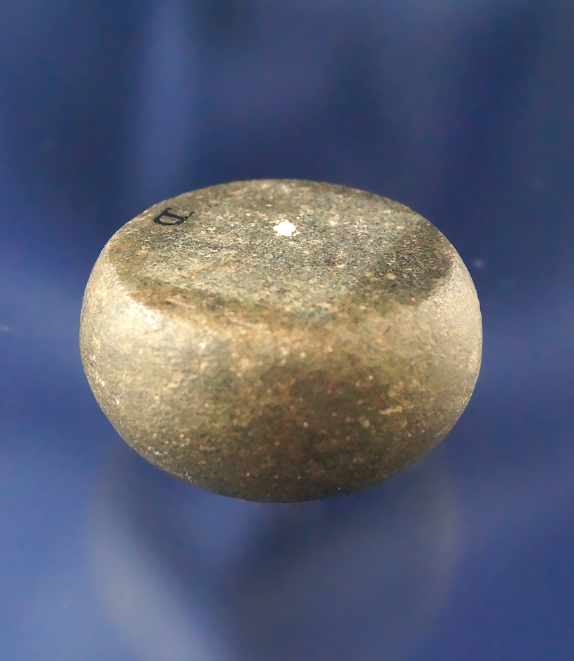 Miniature 1 5/8" Diameter Hardstone Discoidal found in Lucas Co., Ohio. Ex. Harley Glenn