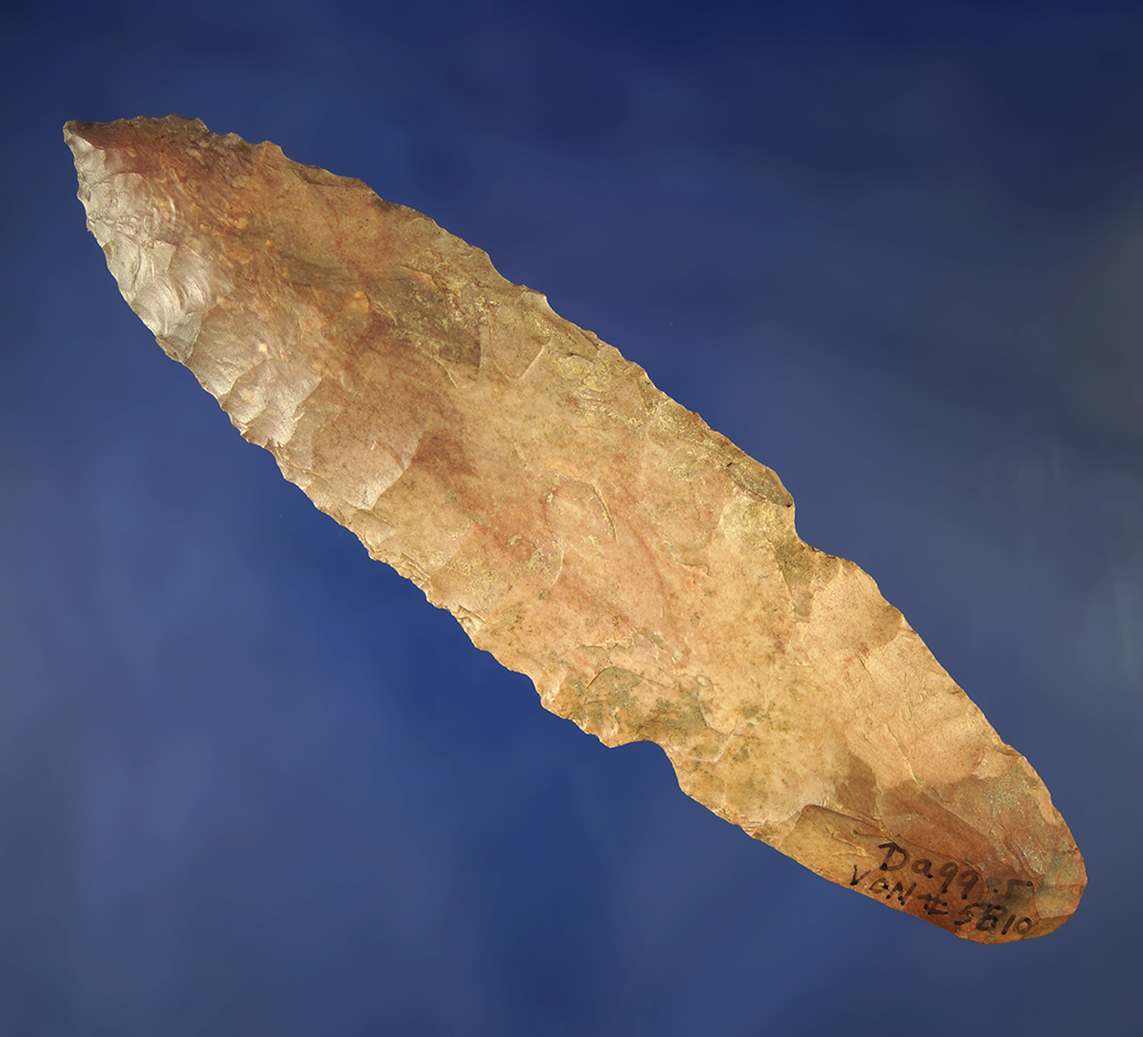 5 1/2" Snake Creek made from Buffalo River Chert. Found in Western Tennessee.  Dickey COA.