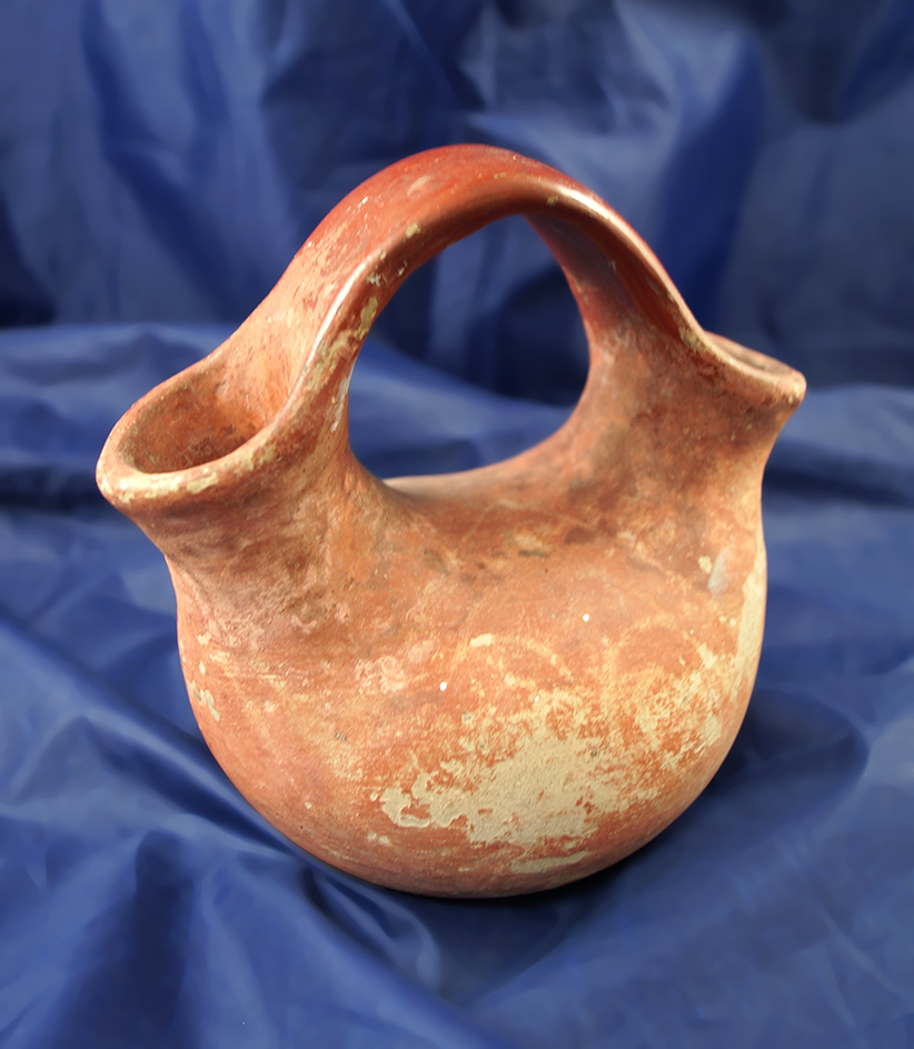 5 1/2" historic period strap handle duel spout wedding vessel pictured on page 91 in Who's Who #9.