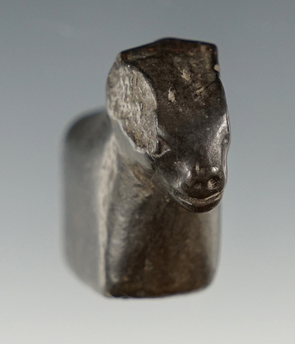 1 1/16" Spanish Colonial Hardstone Ram Effigy found in Peru.