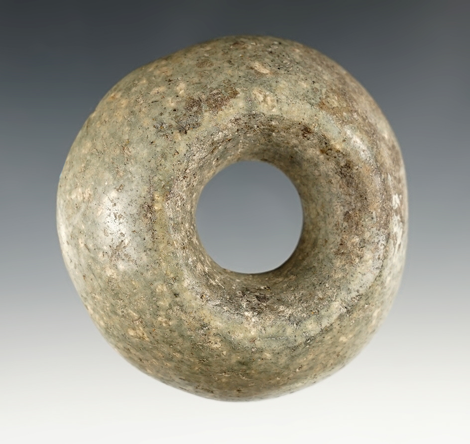 3 1/16" wide Pre-Columbian Bead made from polished Hardstone.