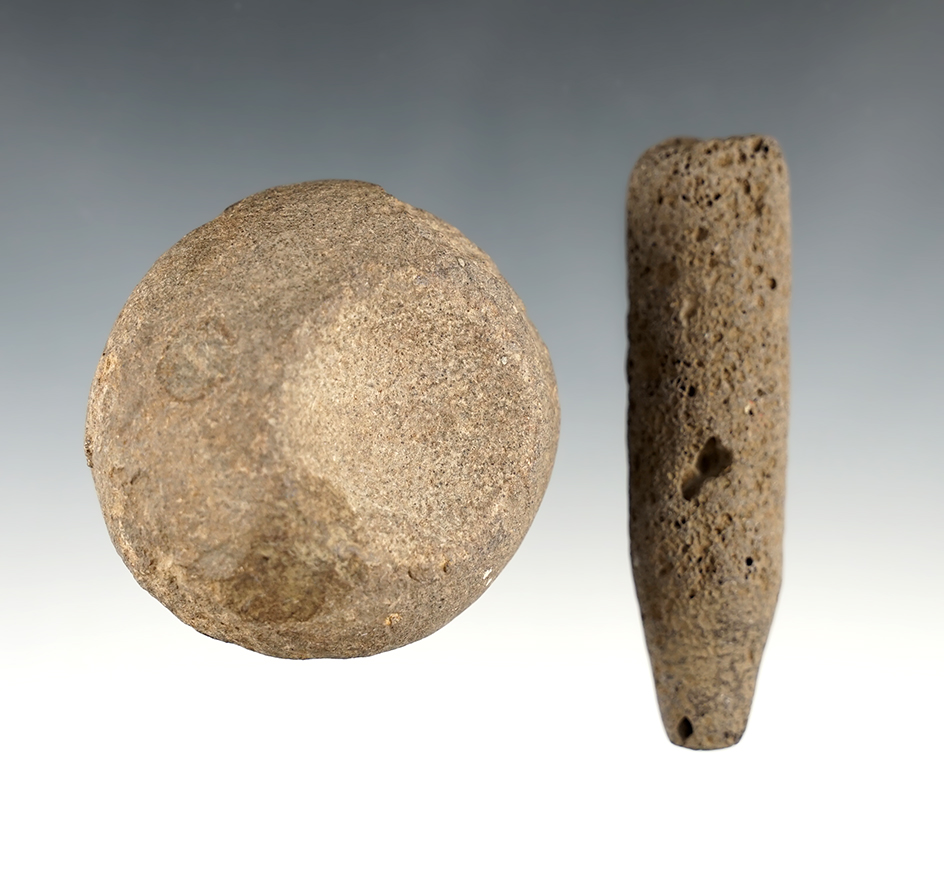 Stone Mortar and Pestle found in Klickitat Co., Washington. The largest is 3 5/16".