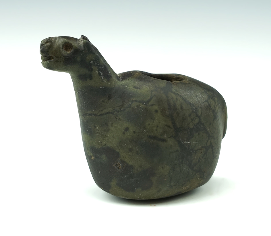 1 15/16" tall Llama Canopa found in Peru. Nicely carved details in the face.