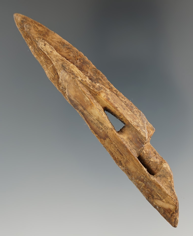 4 1/16" unslotted Inuit harpoon toggle found in Alaska.