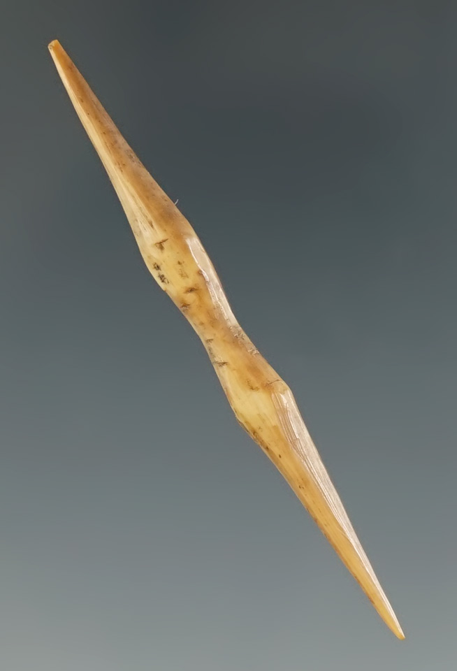 Nice! 2 1/16" Inuit Bone Fish Gorge found in Alaska.