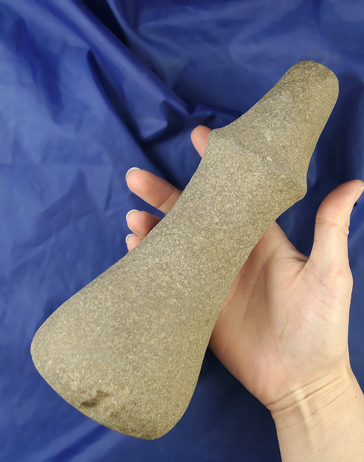 8 3/4" large Columbia River Maul that is an unusual form with a unique top. Savies Island.