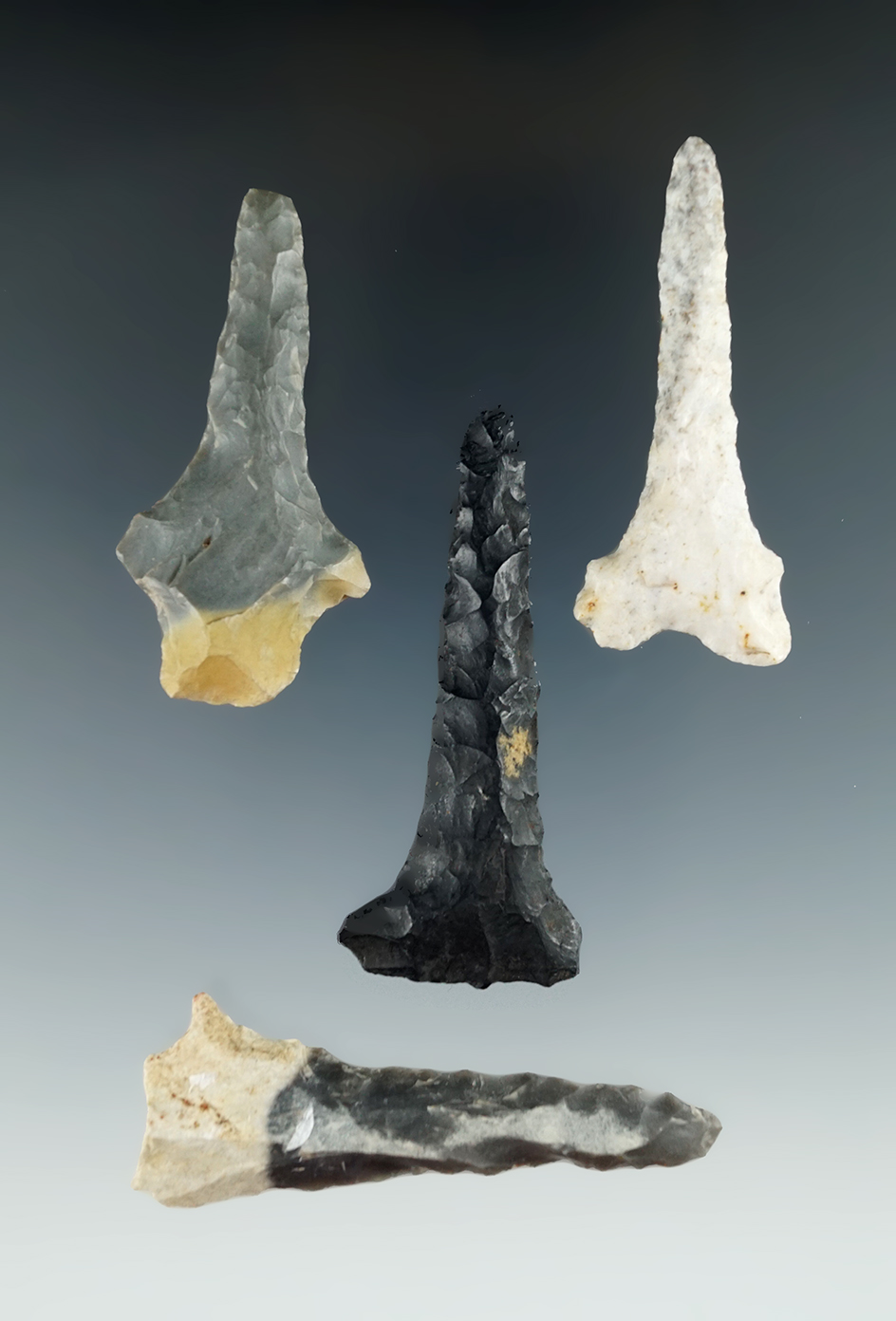 Set of four assorted Drills found in Ohio, largest is 2 7/16".