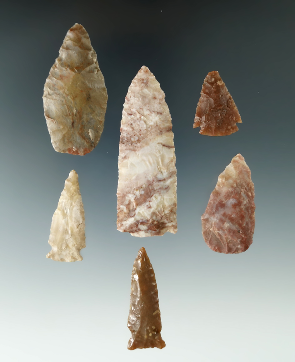 Set of six Colorado points, largest is 2 5/8".