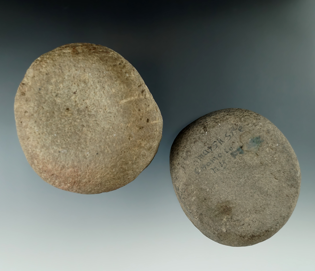 Pair of Double Cupped Biscuit Discoidals from the Howdy Lang collection found in New York.