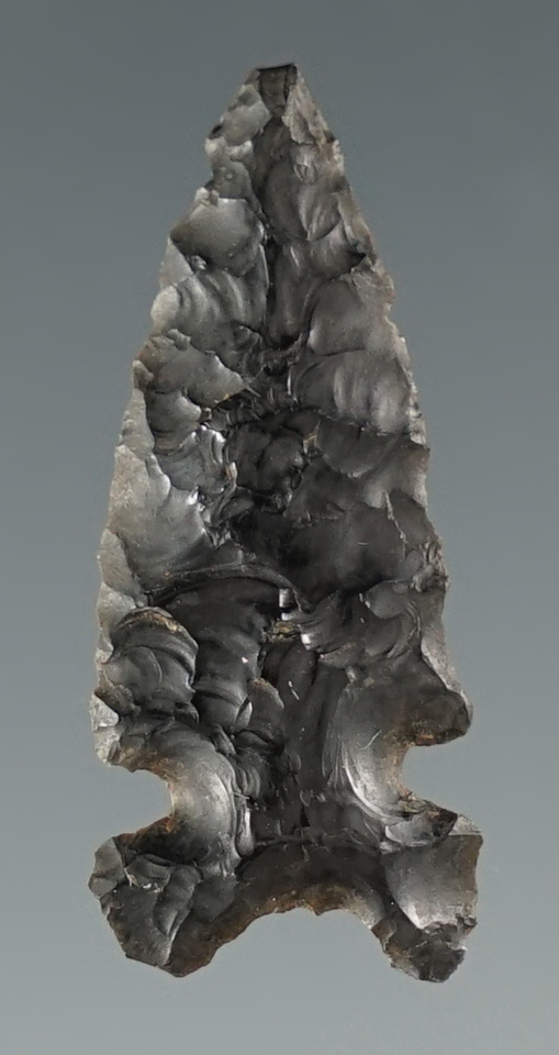 1 1/16" obsidian Sidenotch found in the four corners area of the Southwest.