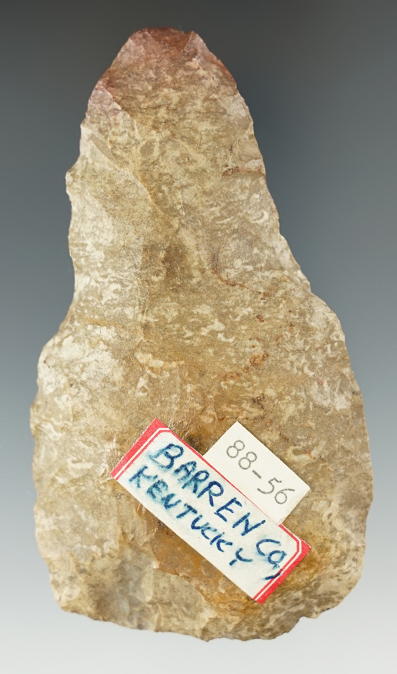 3 3/4" Flint Hoe found in Barron County Kentucky.
