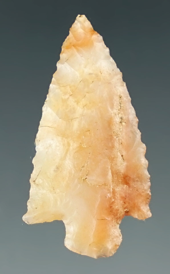 1 1/8" stemmed arrowhead made from attractive material found in Colorado.