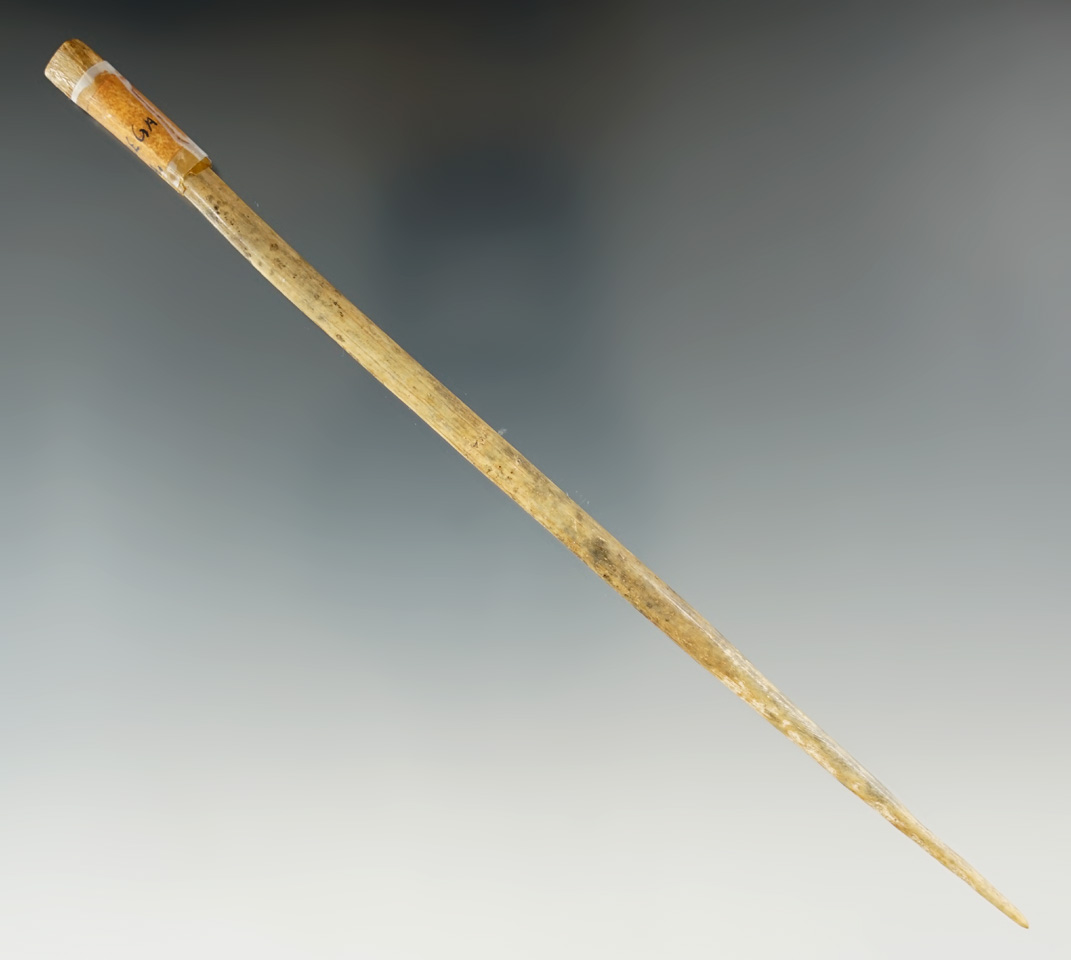 Nice! 6 3/4" beautifully made bone hairpin found near Talladega Alabama.