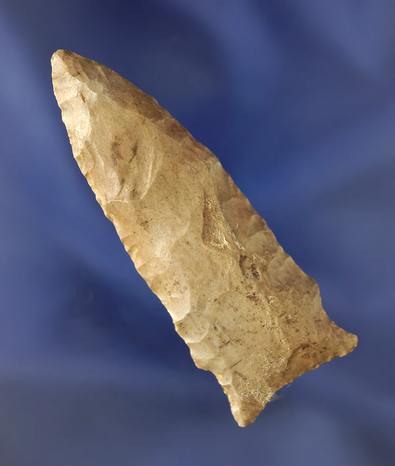 2 5/8" Harpeth River made from heavily patinated Dover Flint- nicely styled, Tennessee.