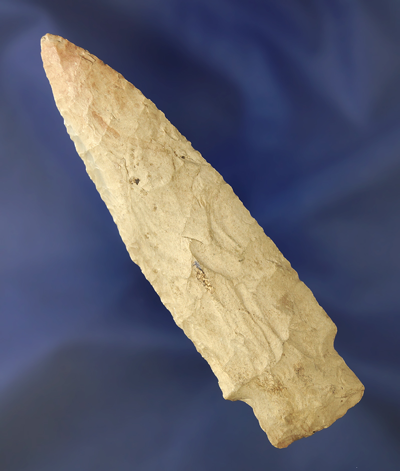 Nicely flaked 4 1/16" Stone Square Stem Knife - St. Louis Missouri area. Perino and Partain COAs.